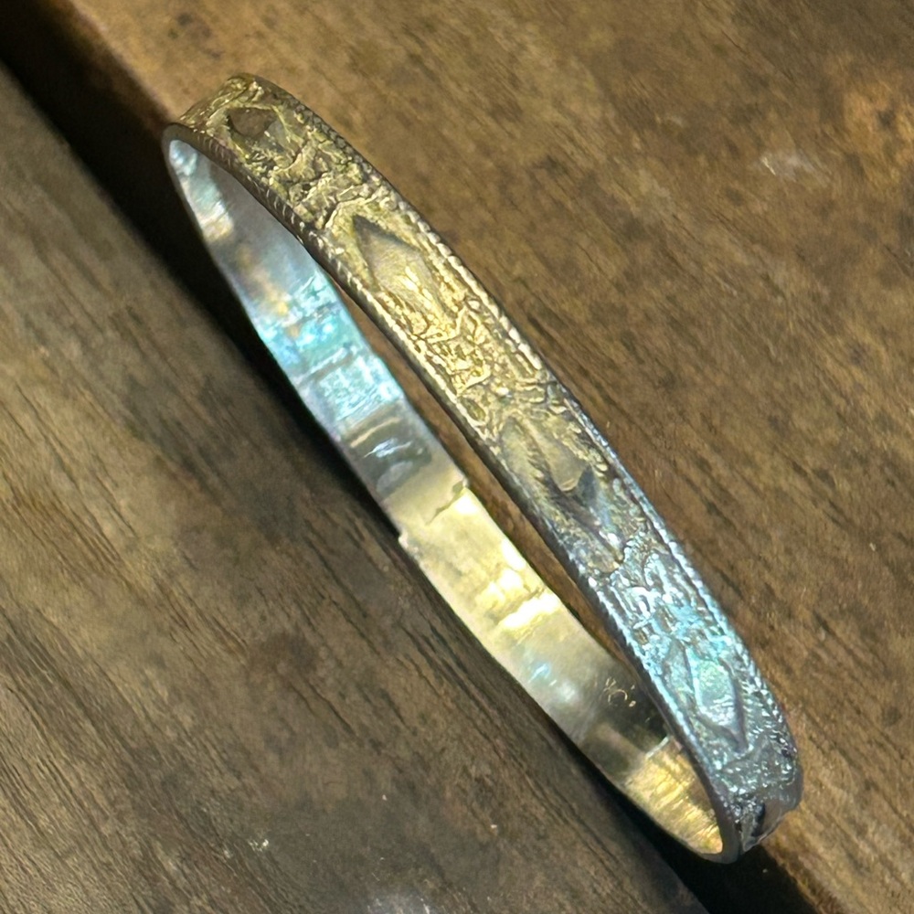 Ornate Sterling Silver Bangle Bracelet